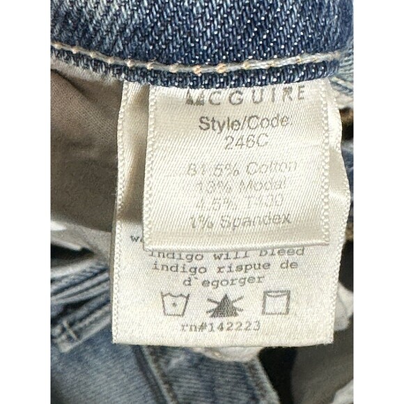 Anthropologie McGuire Gainsborough Bootcut Raw Hem Light Wash Denim Jeans Sz 29 - Picture 7 of 8